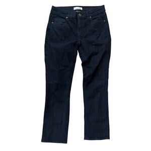 LOFT Modern Kick Crop Flare Bootcut Cropped Jeans Dark Blue Indigo Size 2 26